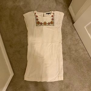 Madewell Linen Embroidered Dress